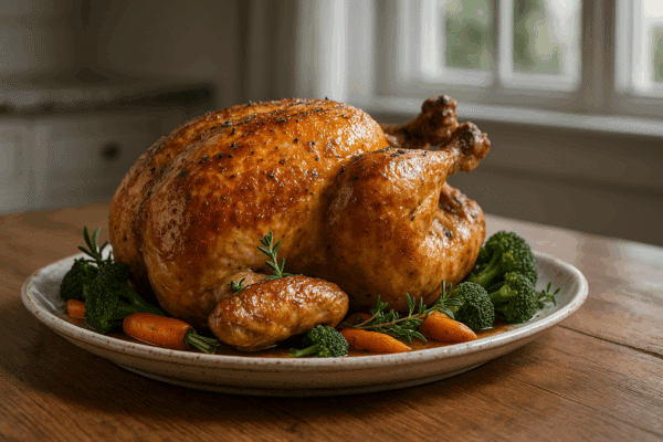 poulet rôti dans un plat